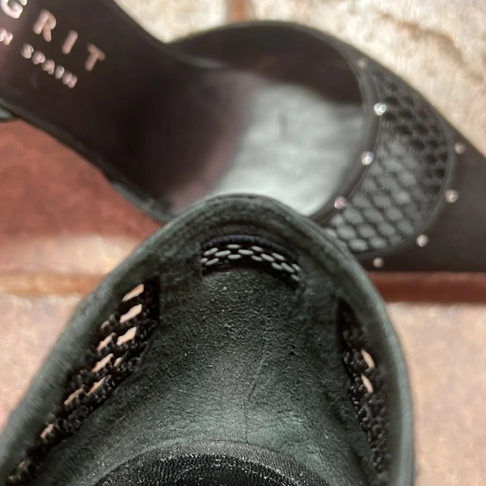 Magrit‎ Black Satin D'Orsay Pumps - Picture 11 of 12